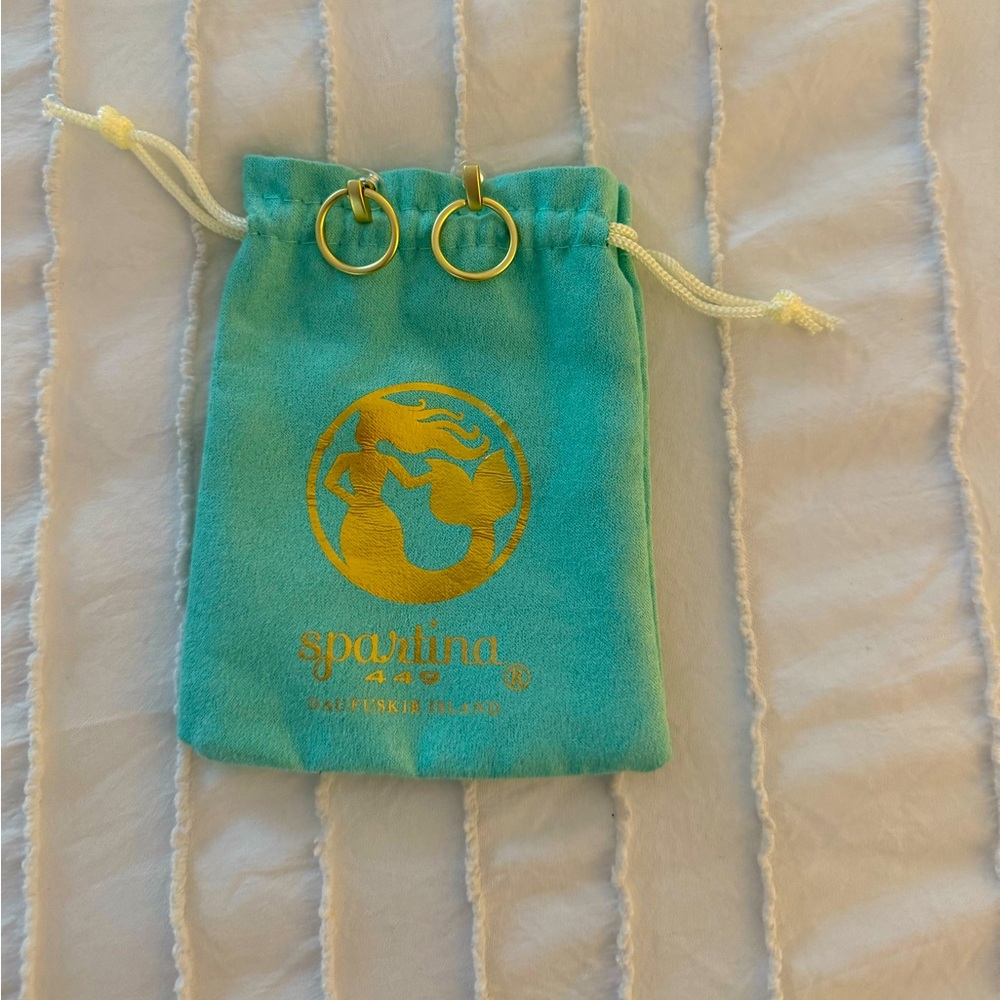 Spartina 449 Elegant Gold Hoop Earrings (Never worn)